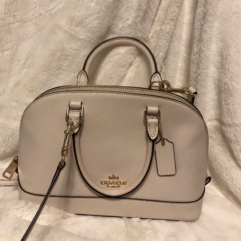 White cream Coach purse
